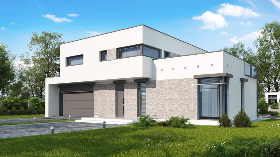 Proiect Casă  – Randare 3D Fațadă Principală | arhi-MAG