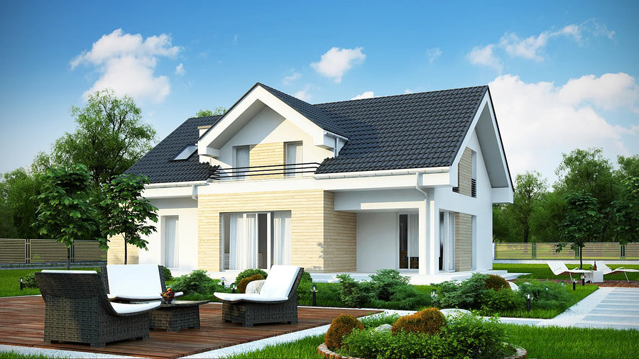 Proiect Casă  – Randare 3D Fațadă Principală | arhi-MAG