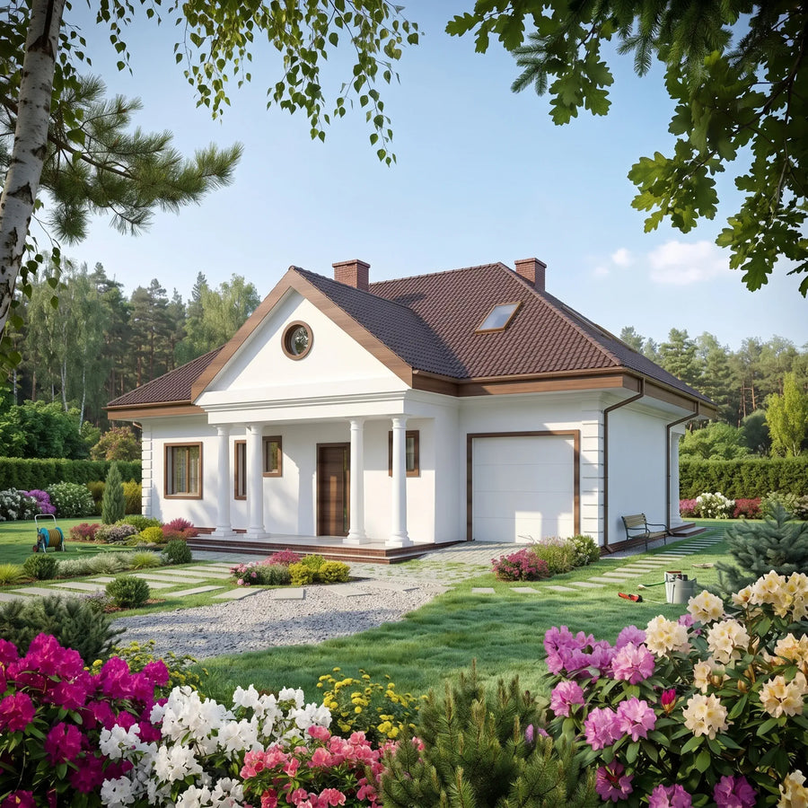 Proiect Casă  – Randare 3D Fațadă Principală | arhi-MAG