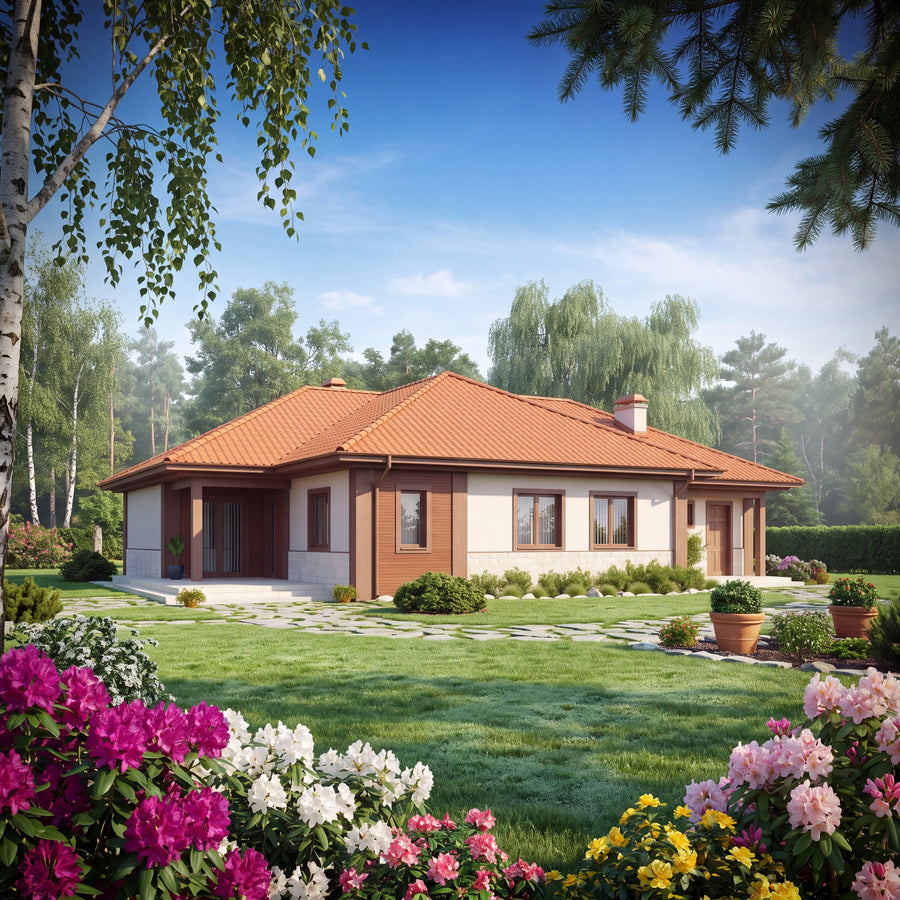 Proiect Casă  – Randare 3D Fațadă Principală | arhi-MAG