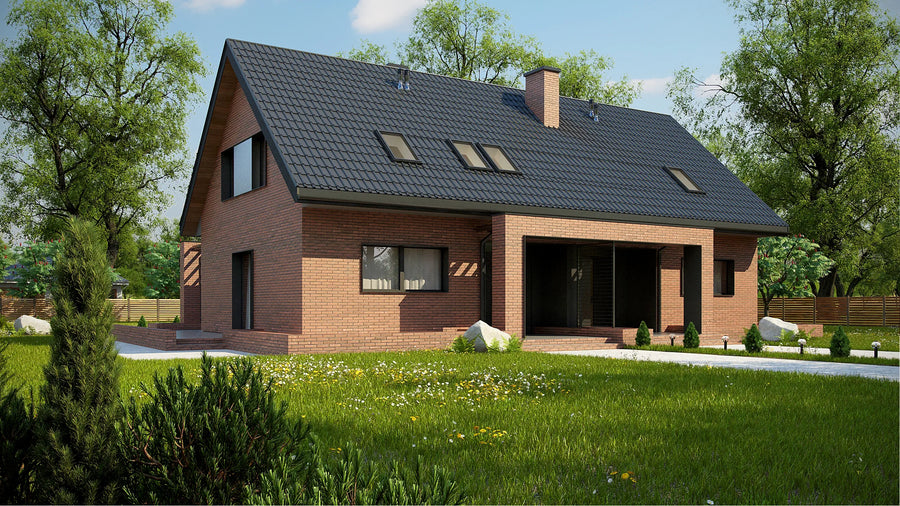 Proiect Casă  – Randare 3D Fațadă Principală | arhi-MAG