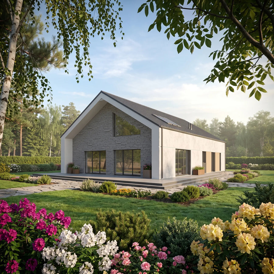 Proiect Casă  – Randare 3D Fațadă Principală | arhi-MAG