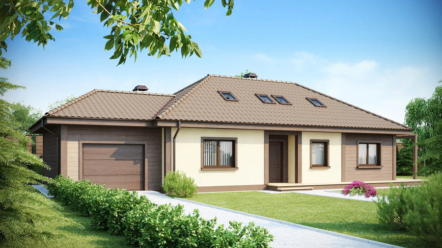 Proiect Casă  – Randare 3D Fațadă Principală | arhi-MAG