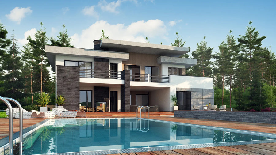 Proiect Casă  – Randare 3D Fațadă Principală | arhi-MAG